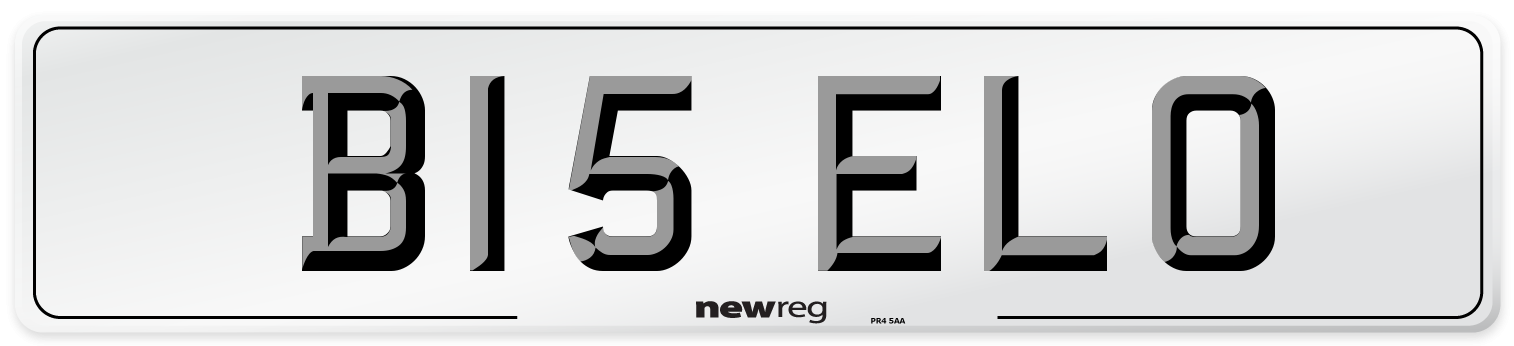 B15 ELO Number Plate from New Reg